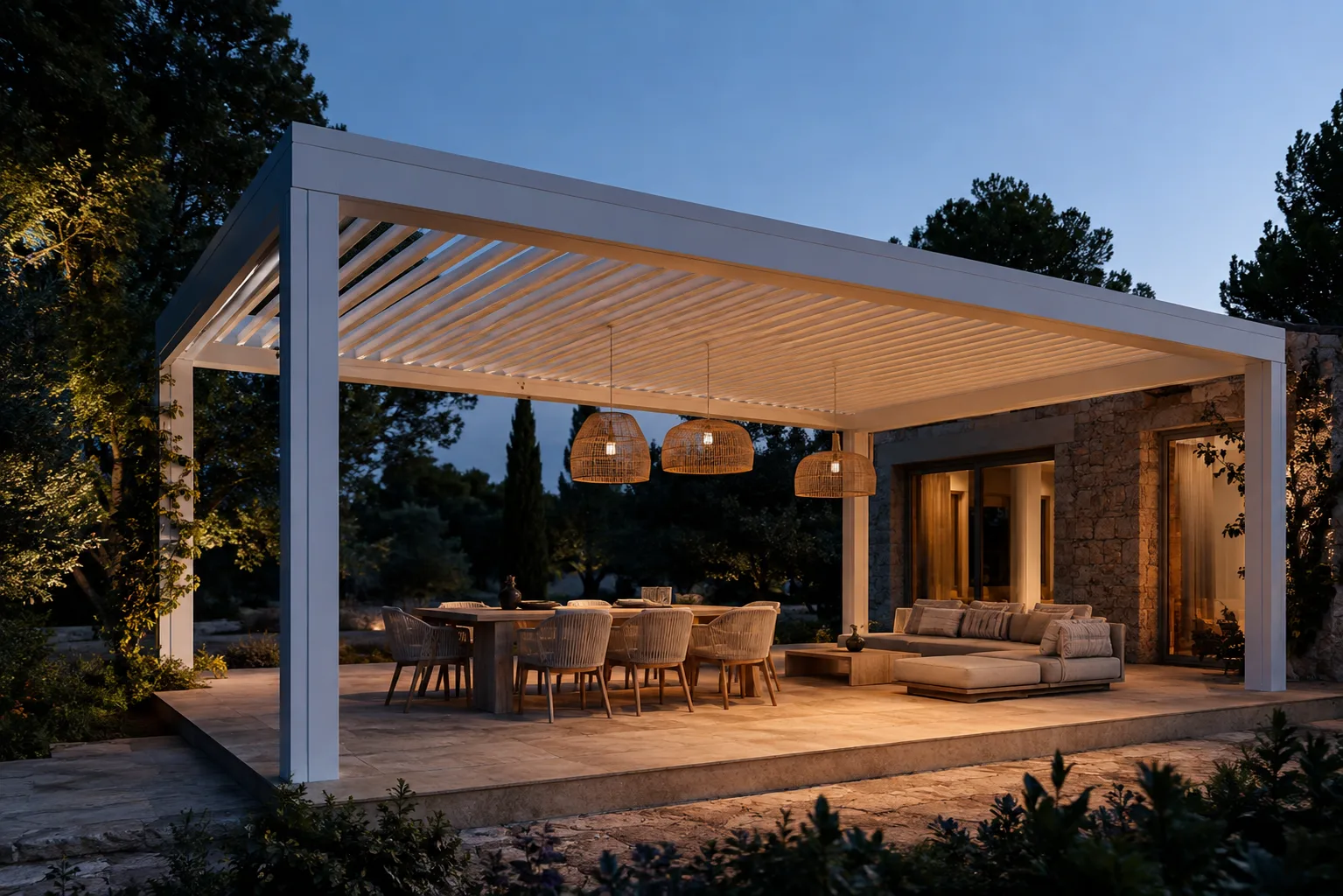 180 Retractable Pergola on-site